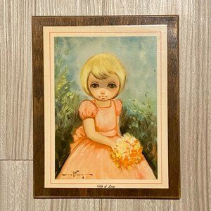Vintage "BIG EYE" GIRL oil painting print by OZZ FRANCA Margaret Keane Era